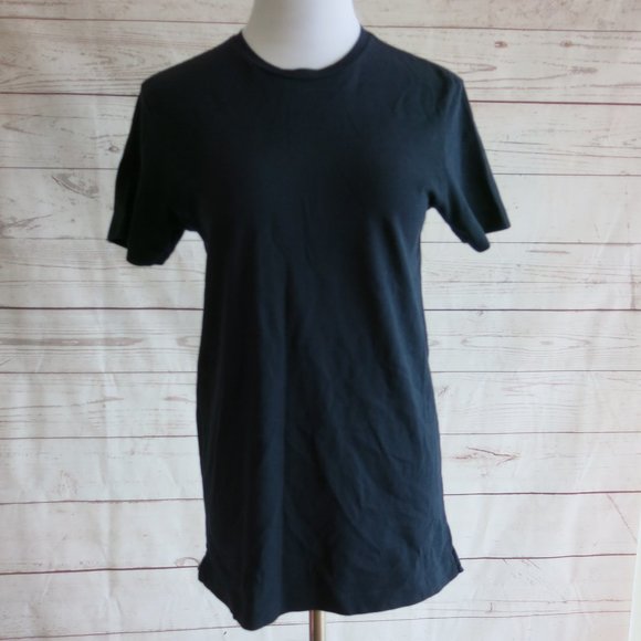 Theory Black Cotton Blend Short Sleeve Tee Shirt Top - Size Small - Picture 1 of 5